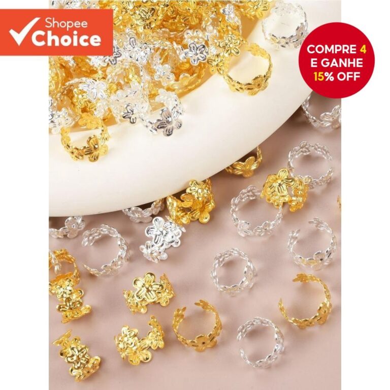 30pcs Anel Trançado Sujo Metálico e Hip Hop para