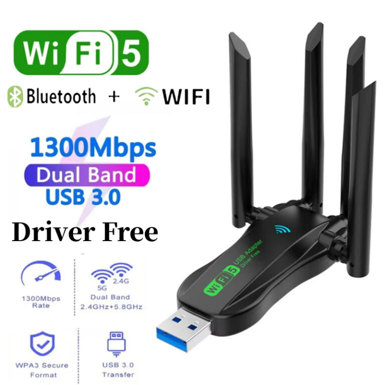 Adaptador Wi-Fi Bluetooth5.0 De 1300Mbps Banda Dup