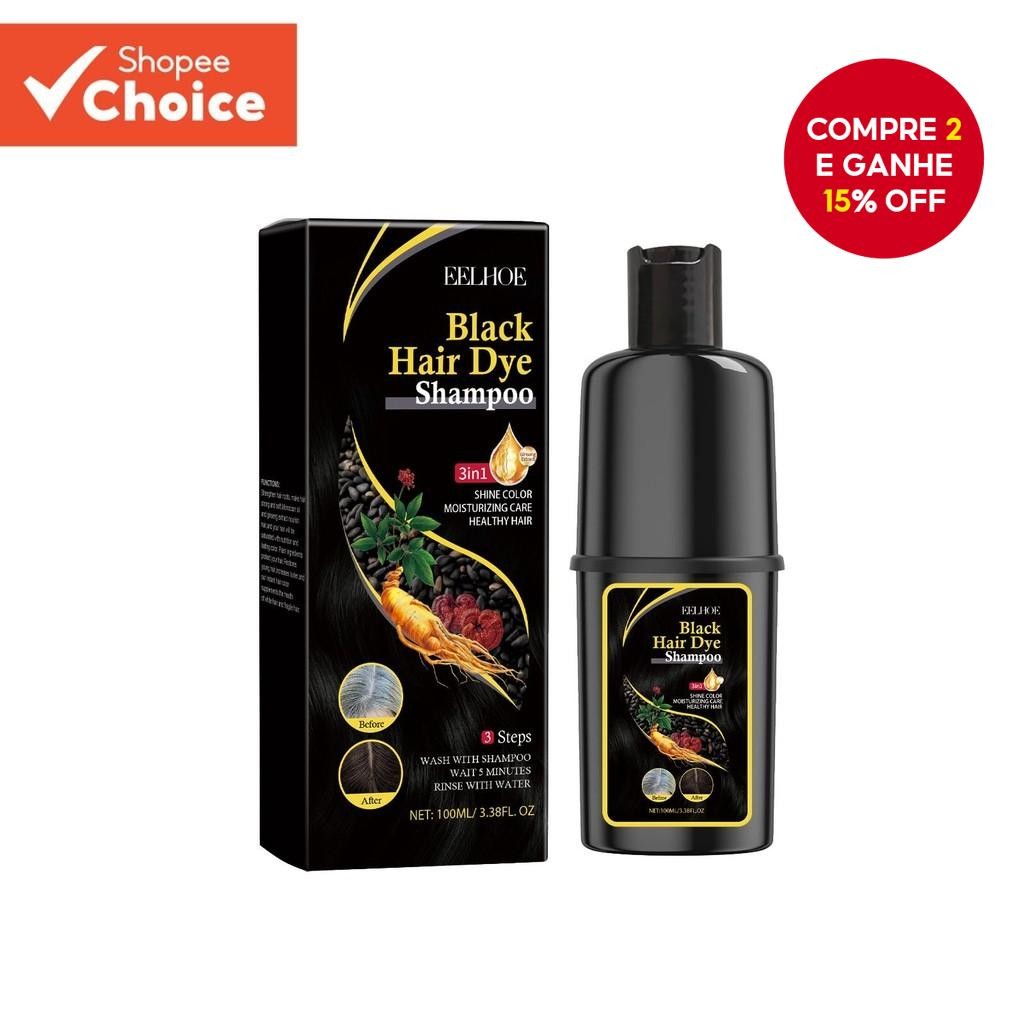 Eelhoe Shampoo Branco A Preto 1 Unidade Extrato Hidratar Limpo Suave Enegrecer Cuidados Com Os Cabel