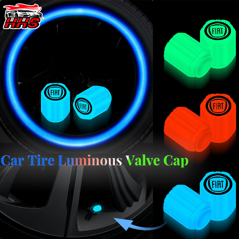 4 Pcs Fiat Luminosa Tampa Da Válvula Do Carro Fluorescente Motocicleta Bicicleta Universal Pneu Deco