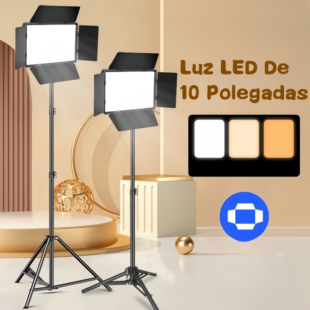 Lluminação Painel Bicolor Estúdio Led Para Fotografia Video Com Tripe 2 Metros  Fotografia e Estúdio