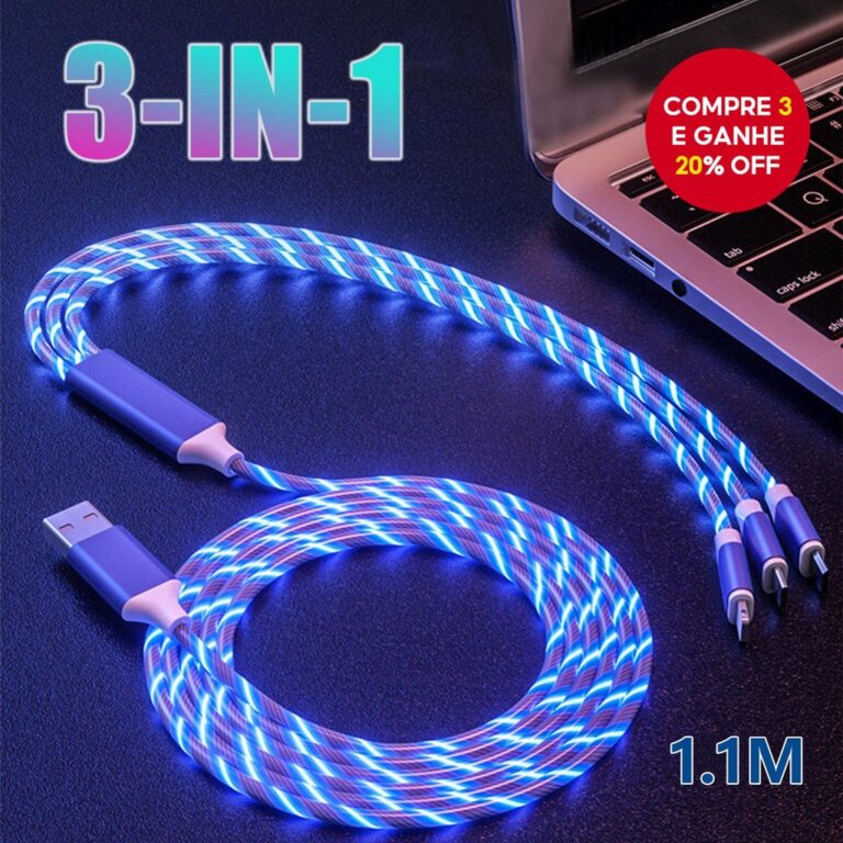 RGB Band LED light 3 Em 1 Cabo De Carregamento Rá