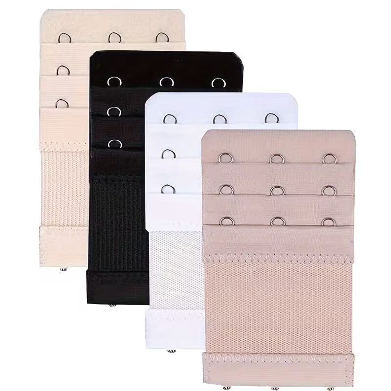 Conjunto Extensor De Alça De Sutiã Com 3 Ganchos-4 Peças De Acessórios De Lingerie Ajustáveis (Preto