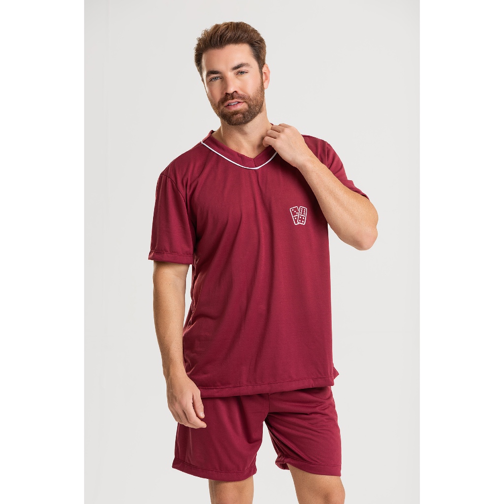 Pijama Masculino de Verão  Conjunto Leve Malha Premium Fresco e Confortável