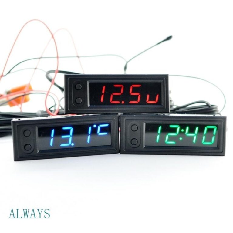 ALW Relógio Elétrico Temperatura LED Para Carro