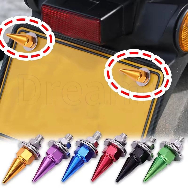 1/2/4 Unidades M6 Parafusos De Fixação De Placa De Carro-Porcas De Coloridos Pontiagudos De Liga De