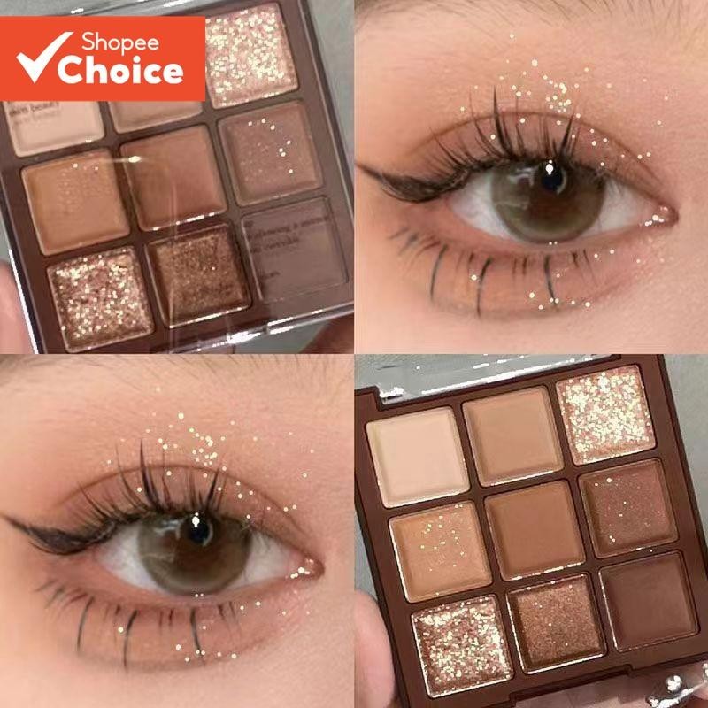 Paleta De Sombras De Chocolate De 9 Cores JADED , Tons De Terra Foscos E Brilhantes , Alto Pigmento