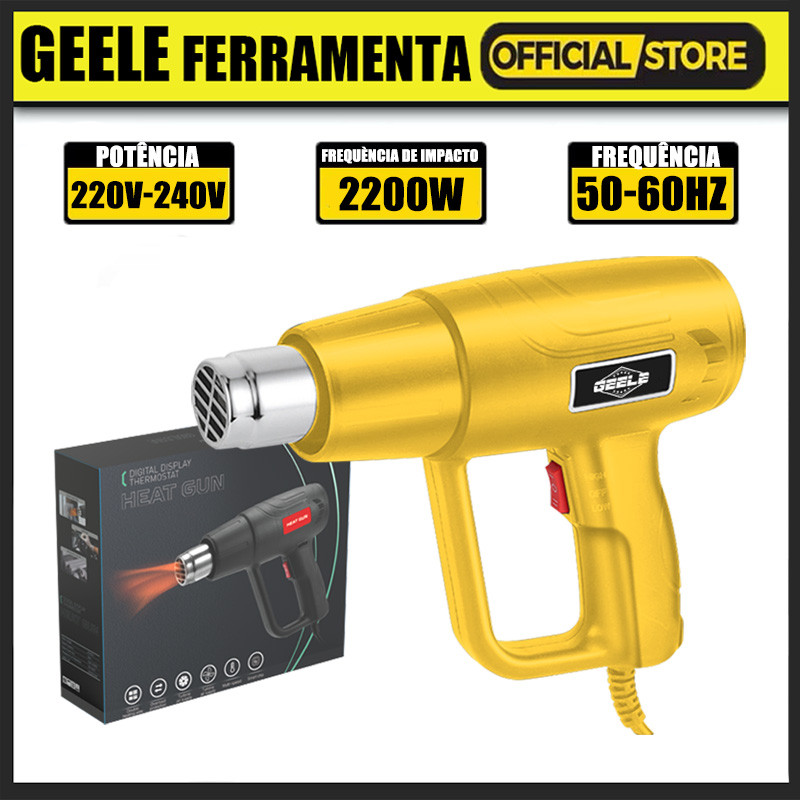 Soprador Térmico Pistola 2200w Ar Quente 2 Velocidades até 520°C GEELE