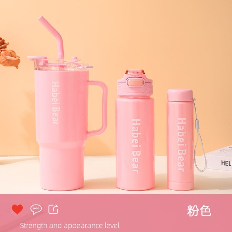 Kit 3 Garrafa Copo Tendência Agua Squeeze Com Ade