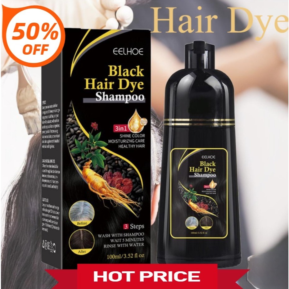 3 Em 1 Shampoo Natural Herbal Hair Dye Cor De Cabelo Para Cabelos Gary Black Mulheres E Homens Cober