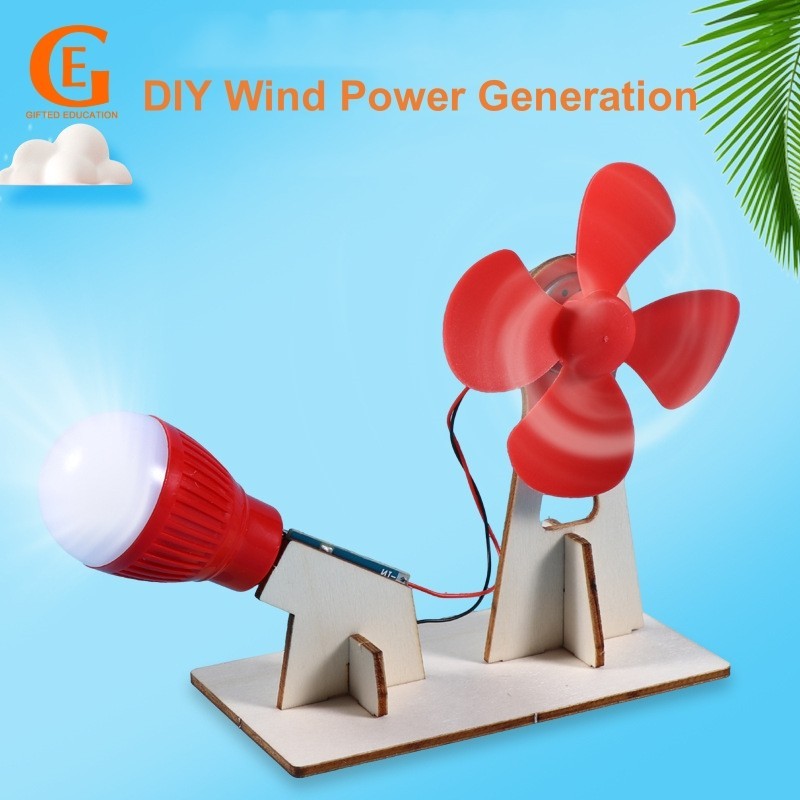 Donativo Educação DIY Wind Power Generation Model Developmental Toy Assembly Materiais De Experiênci