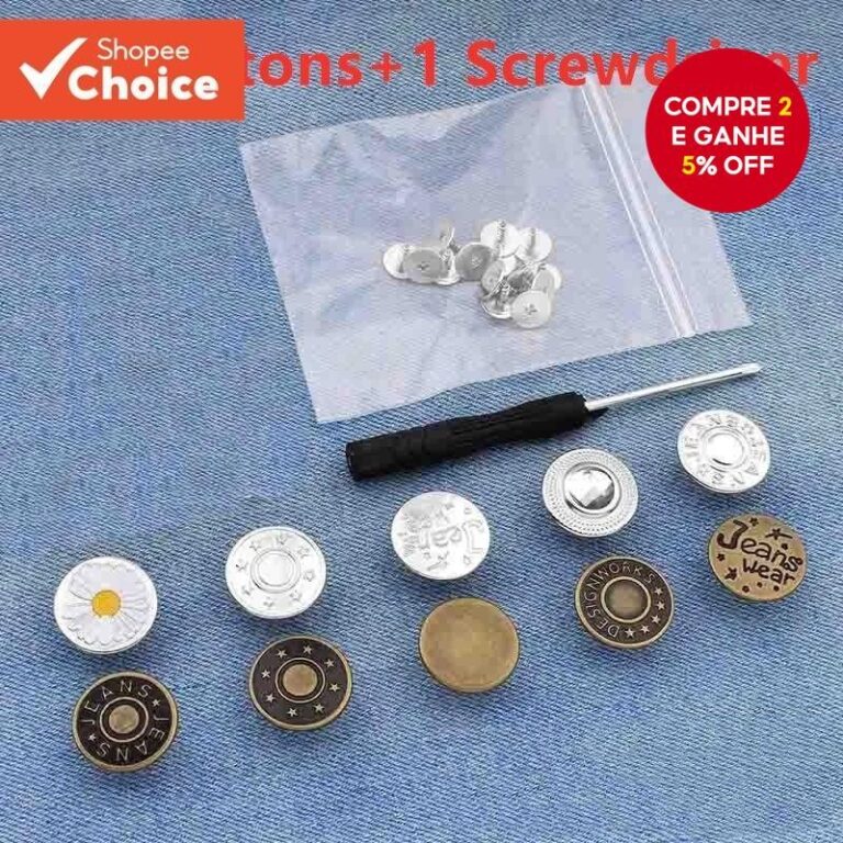 Kit De Botão Jeans Sem Costura , 20 Peças-Aperta