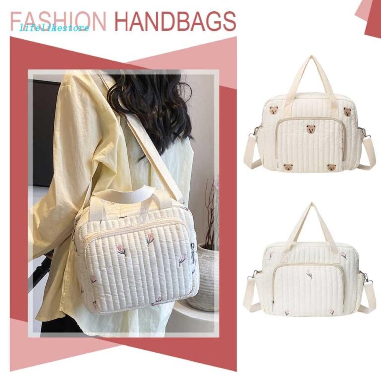 Bolsa Acolchoada Para Fraldas De Bebê Urso/Flor ,