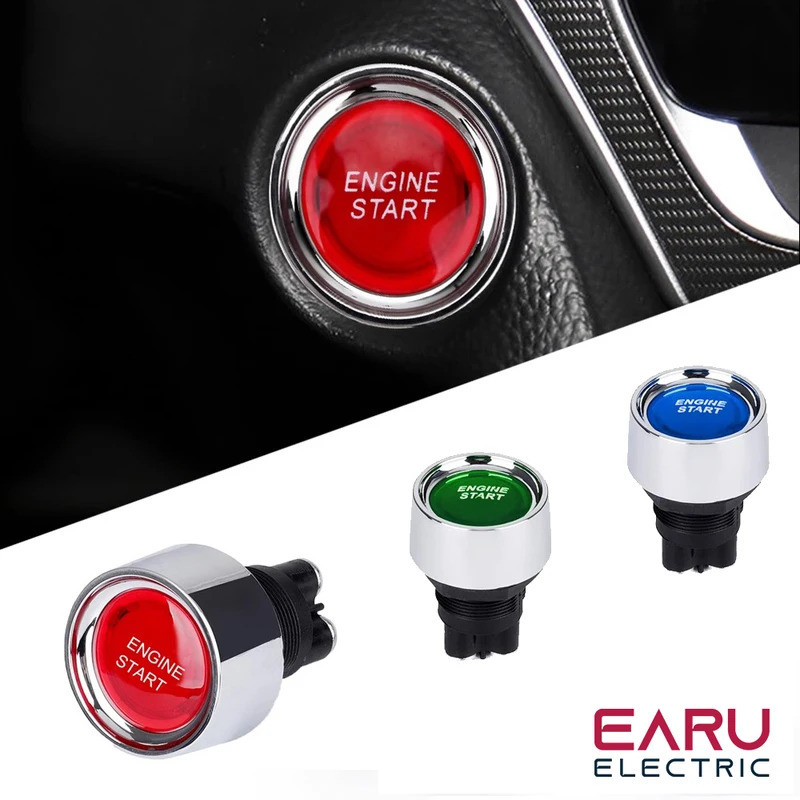 1PC Interruptor De Ignição De Partida Do Motor Carro 12V 50A 3 Pinos SPST Momentâneo Keyless Botão I