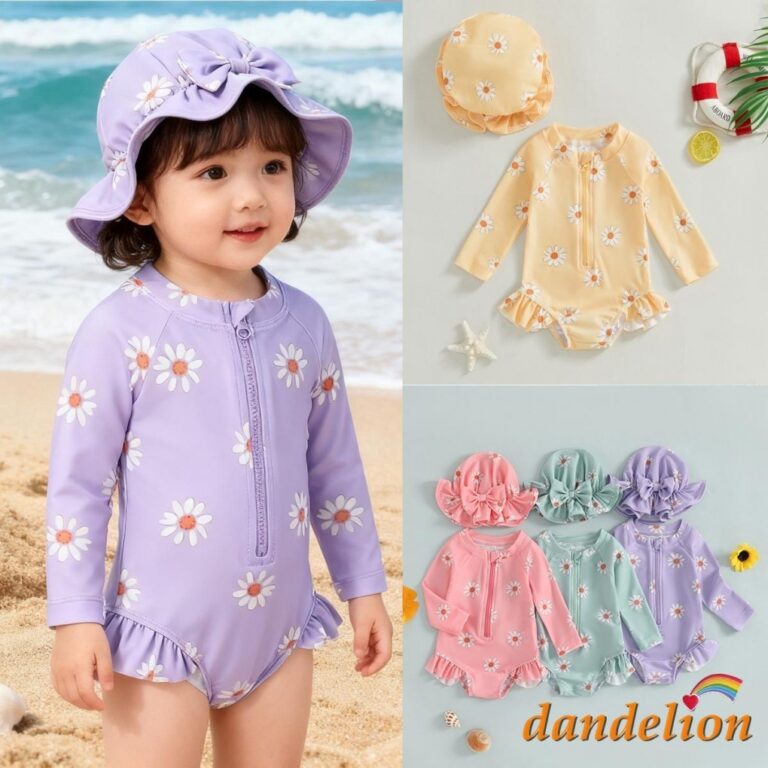 Maiô De Manga Comprida Com Estampa Floral E Zípe