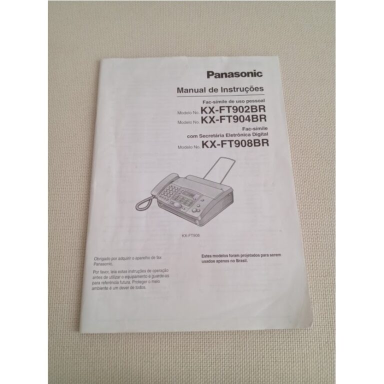 Manual De Instruções Original Fax Panasonic Kx-f