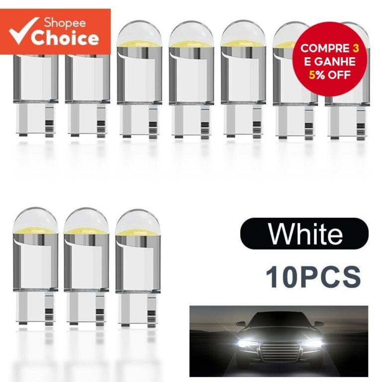 10 Pcs T10 W5W 168 501 2825 COB LED Lâmpada Para 