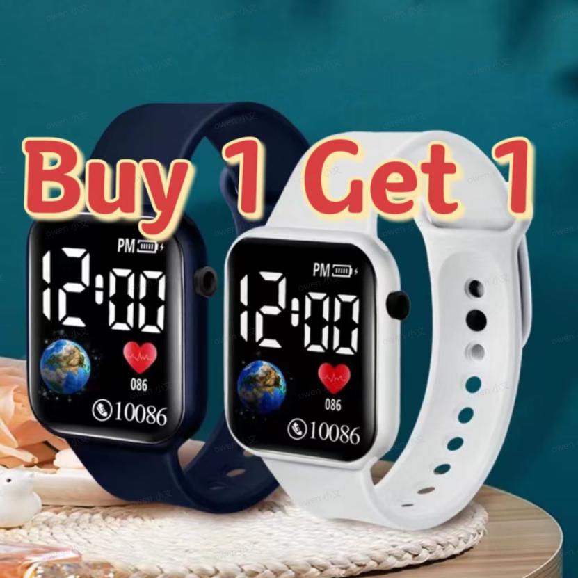 Compre 1 E Ganhe 1 Grátis  Relógio Esportivo LED Luminoso Infantil Com Display Digital Presente Para