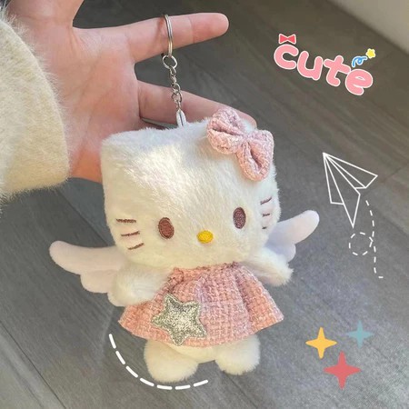 Kawaii Sanrio Olá Kitty Chaveiro De Pelúcia Amor