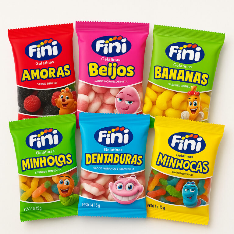 Kit 30UN Temáticos Balas Fini Gelatinas Balas Doc