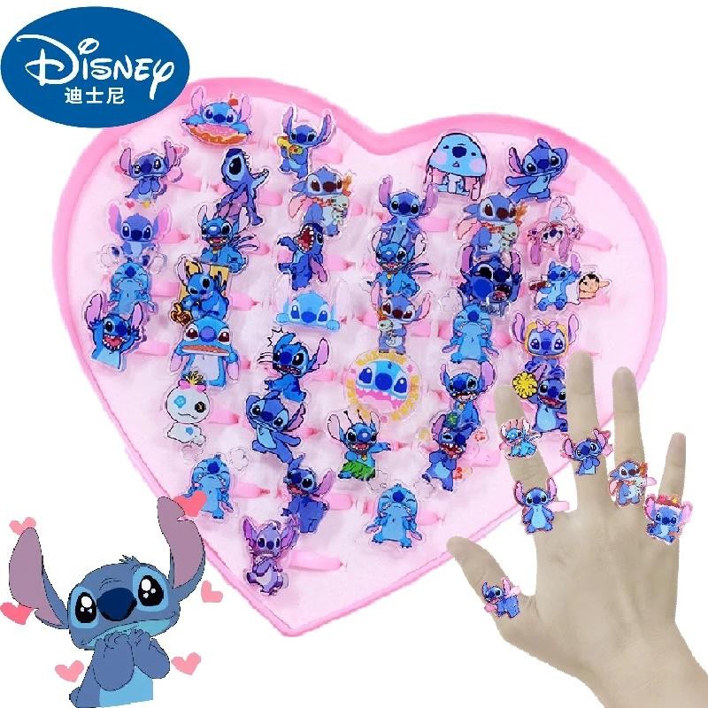 10/20pcs Anel De Ponto Anime Disney Kawaii Lilo Stitch Crianças Acrílico Acessórios De Brinquedo Par