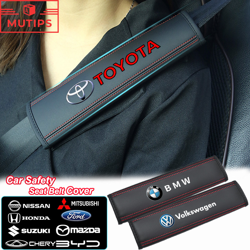 MUTIPS2 Pçs/Set Capa De Cinto De Segurança De Carro Almofada De Ombro De Couro Protetor De Cintos