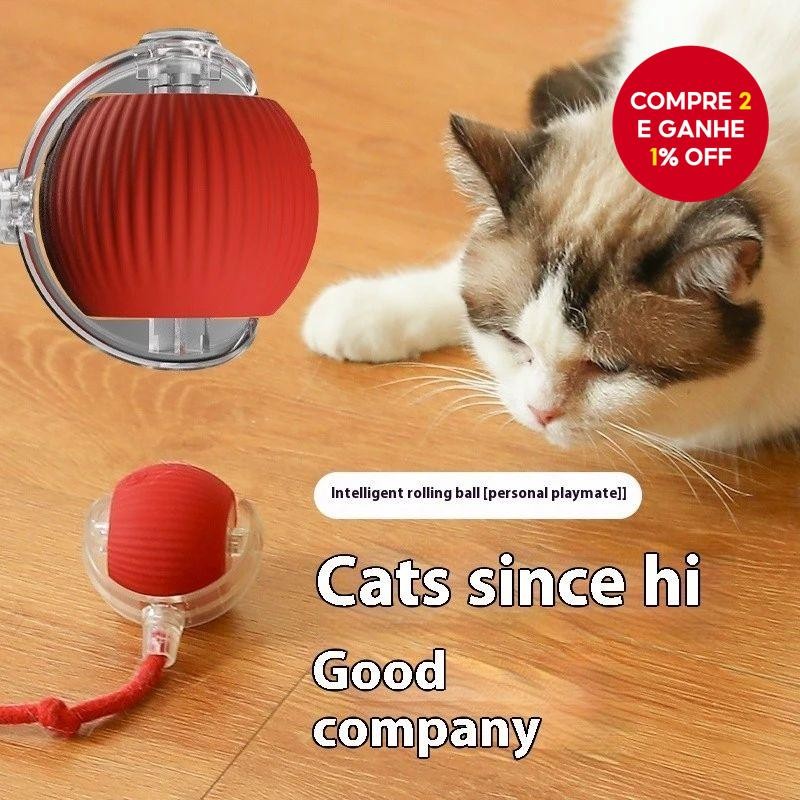 Brinquedo Inteligente Para Gatos Com Rolamento Automático E Bola De Treinamento Interativo Recarregá