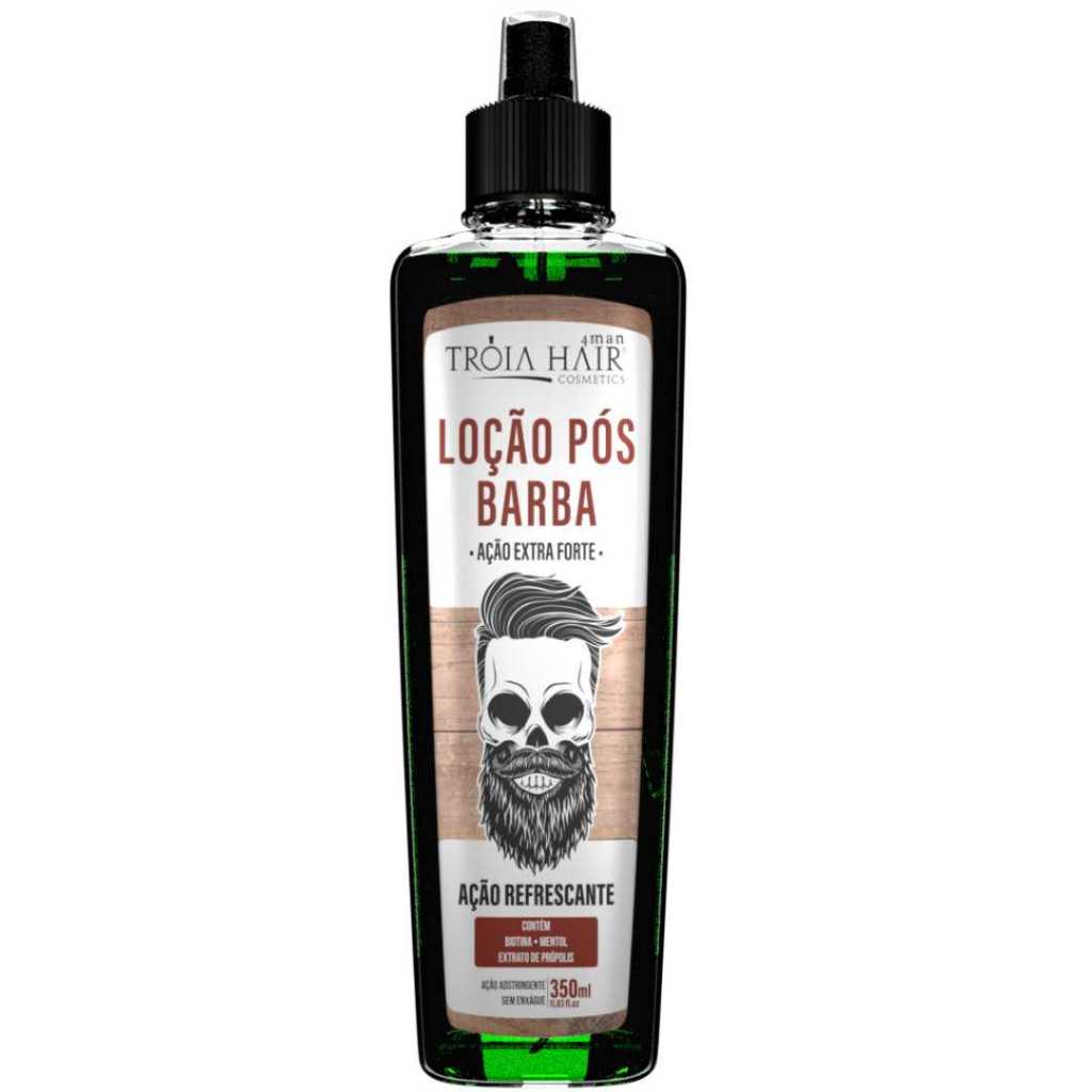 Loção Pós-Barba Extra Forte 350ml com Spray aplicador – Troia Hair 4Man