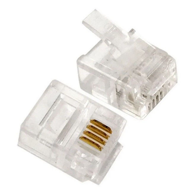 50x Conector Plug Rj11 6×4 6p4c 4 Vias M Tele