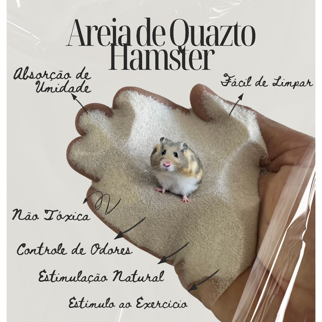 1kg Areia Para Banho de Hamster e Chinchila