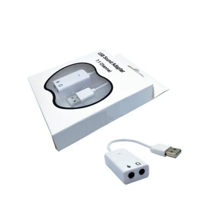 Placa De Áudio 7.1 Adaptador P2/USB Fone E Caixa 