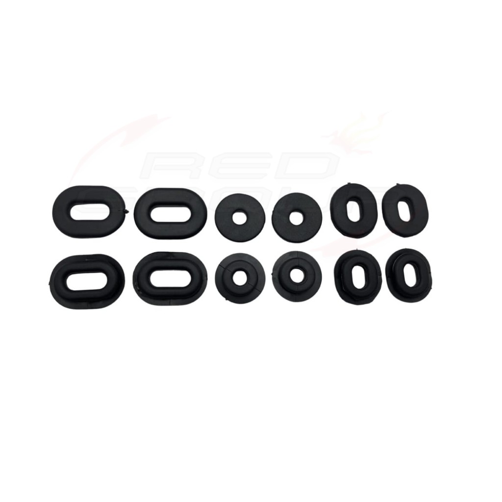 Kit Coxins Borracha Carenagem Nx 150 12 Pçs