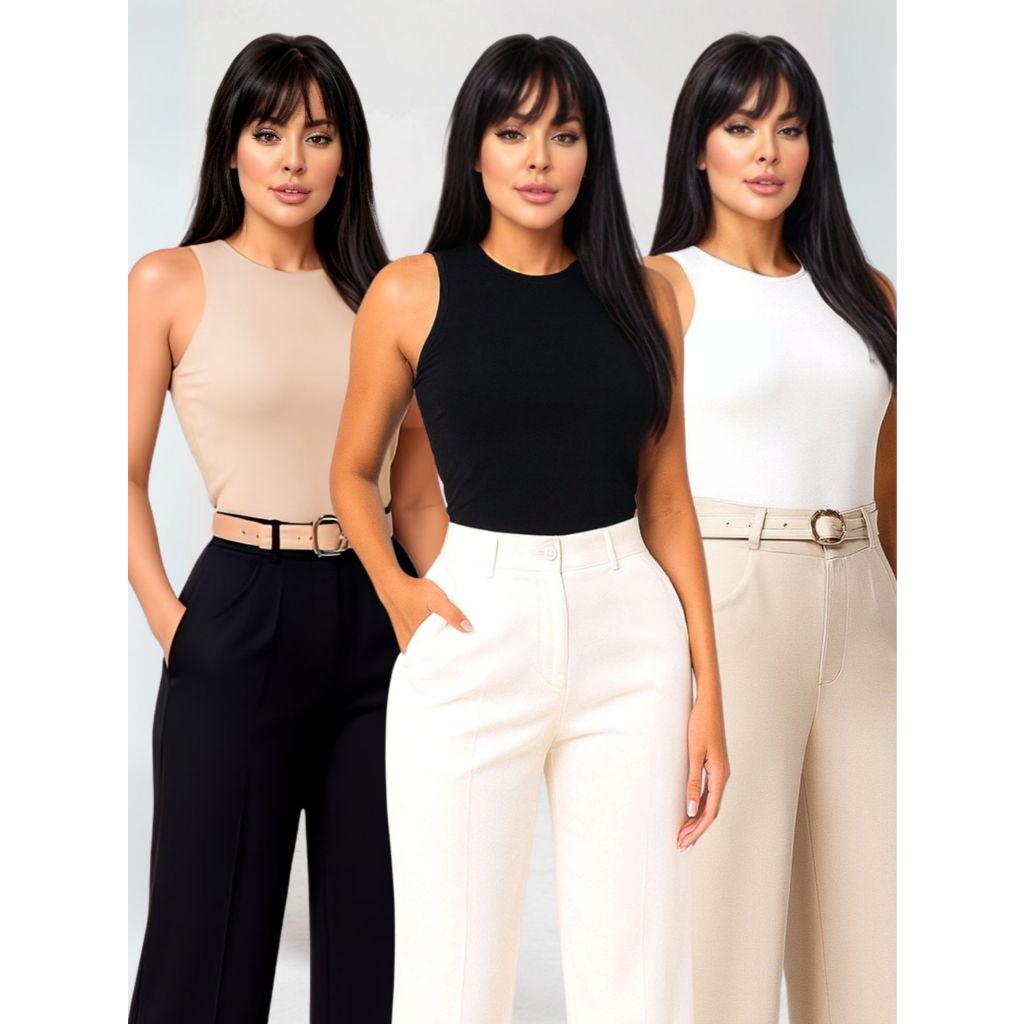 KIT Blusa Feminina Basica Elegante Classica Social Chique Fashion