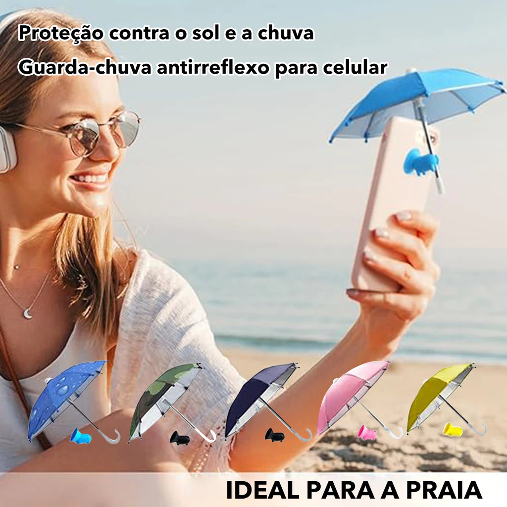 Mini protetor solar para celular, guarda-chuva UV para celular, anti-sol, Mini Guarda-Chuva Do Telef