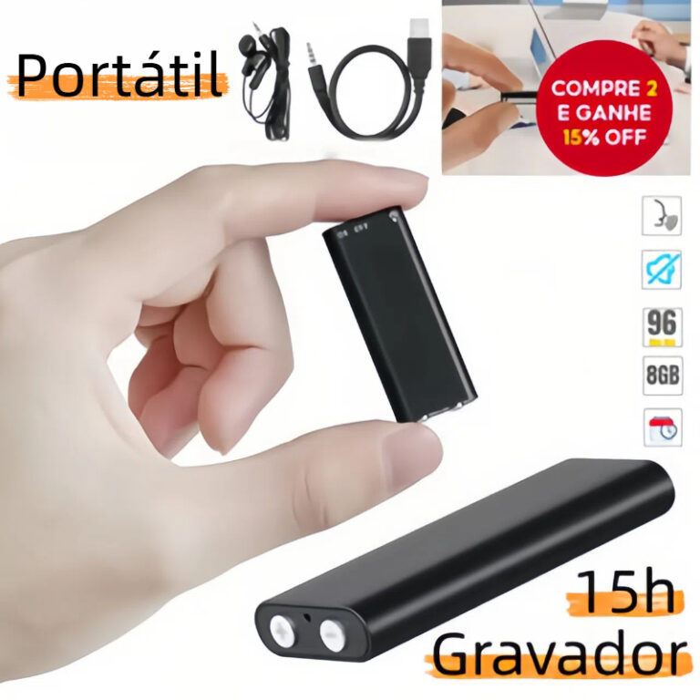 Mini Gravador De Som De Voz Digital Espião-Micro 