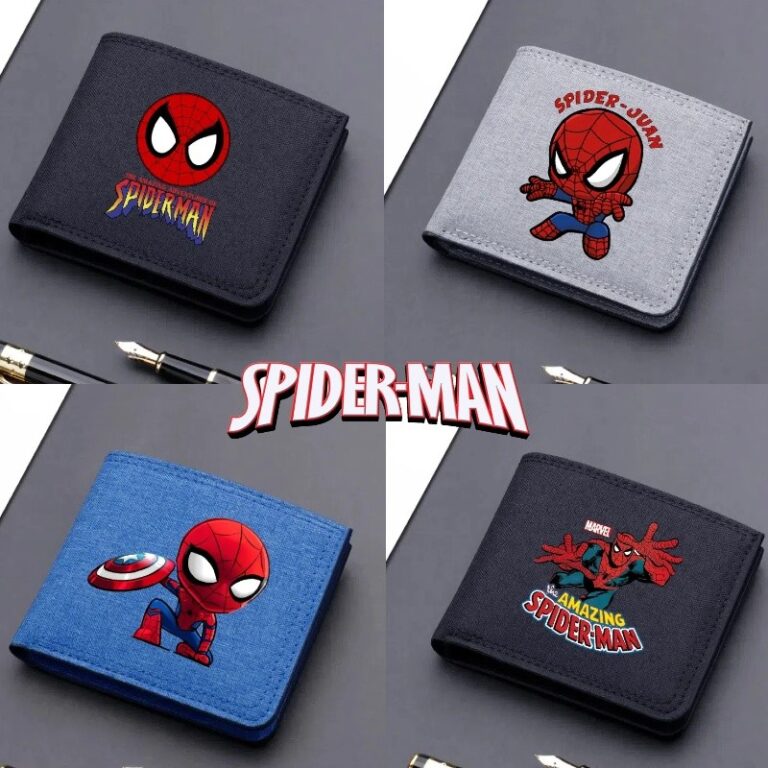 Carteira Dobrável Spider-Man Cartoon Portátil Co