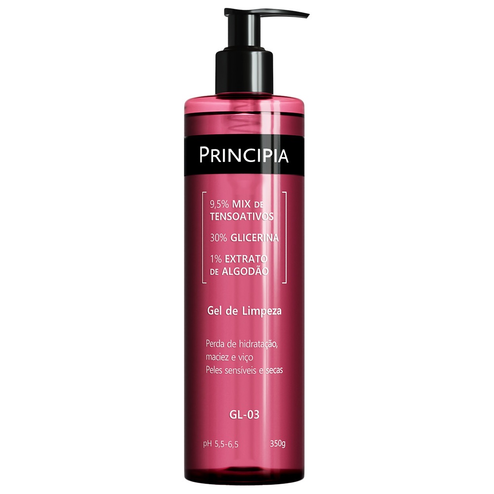 Gel de Limpeza Hidratante 9,5% Tensoativos + 30% Glicerina + 1% Extrato de Algodão Principia Skincar