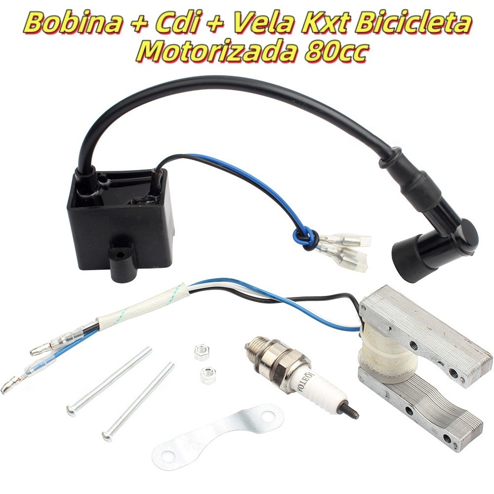Bobina + Cdi + Vela Bicicleta Motorizada 49cc-80cc