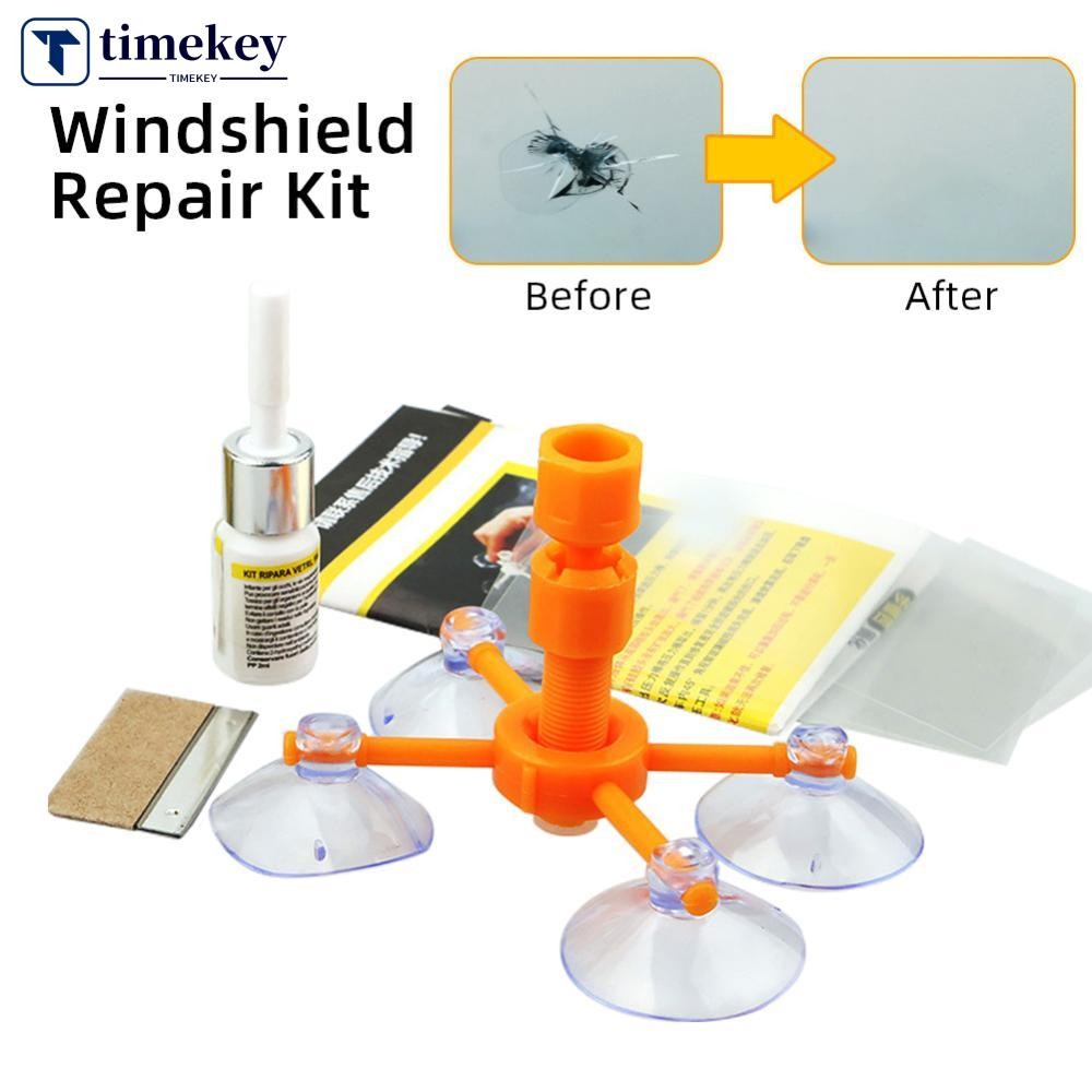 TIMEKEY Kit De Reparo De Pára-Brisa De Carro Ventosa De Vidro Ferramentas Correção Rápida Selador De