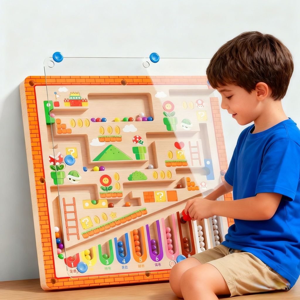 Brinquedos Montessori Magnético Labirinto de Cores e Números para Crianças Aprendizagem Kids 3+ Anos