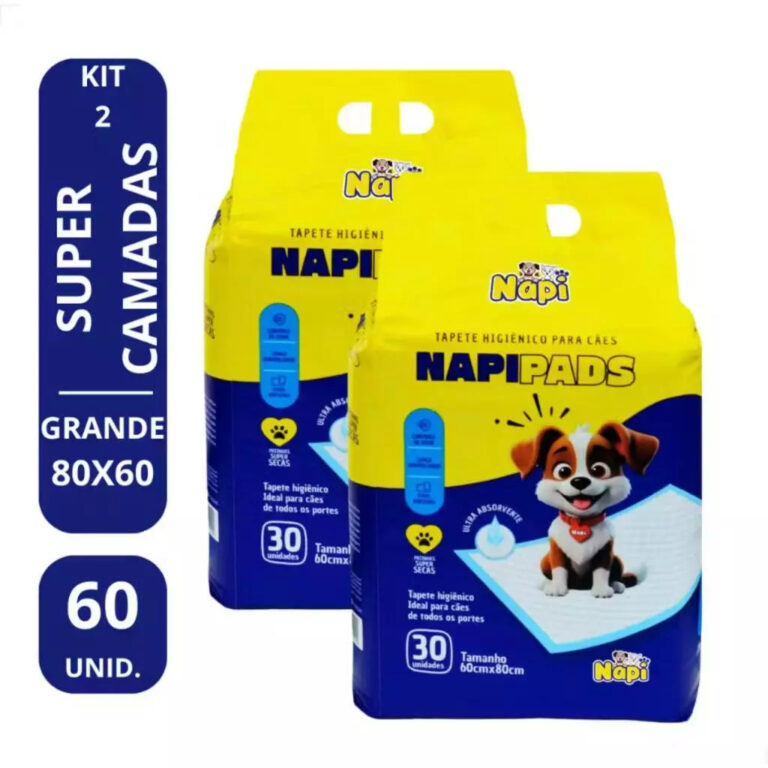 Kit 2 Tapetes Higiênicos 60 Unidades Cachorro Pet
