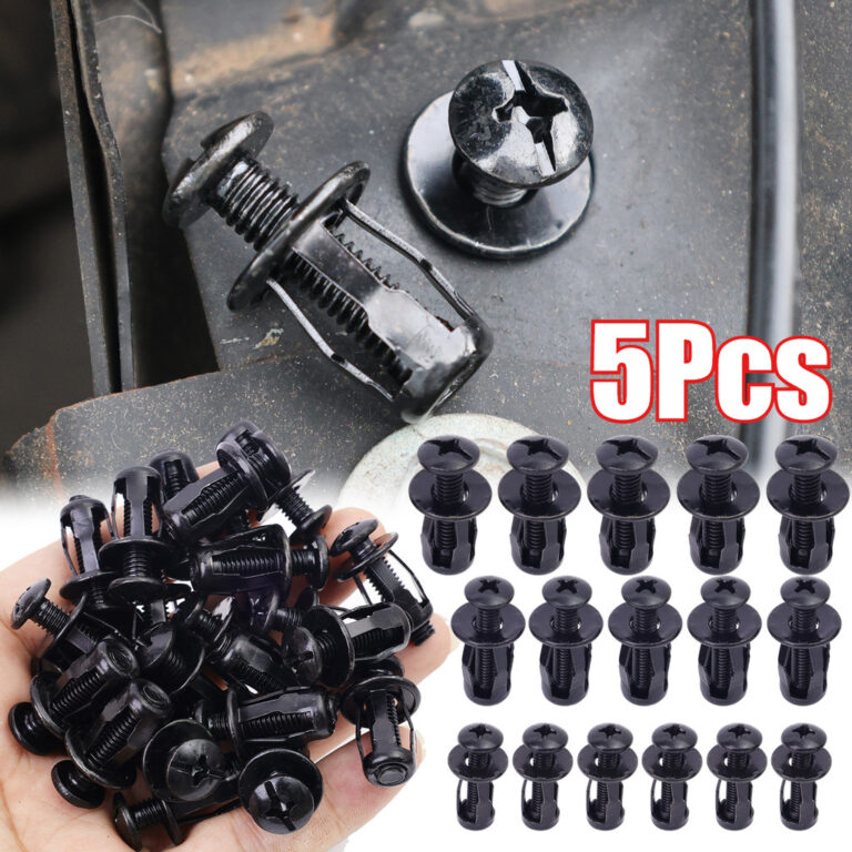 5 Pçs Preto Placa De Licença Do Carro Fixação 