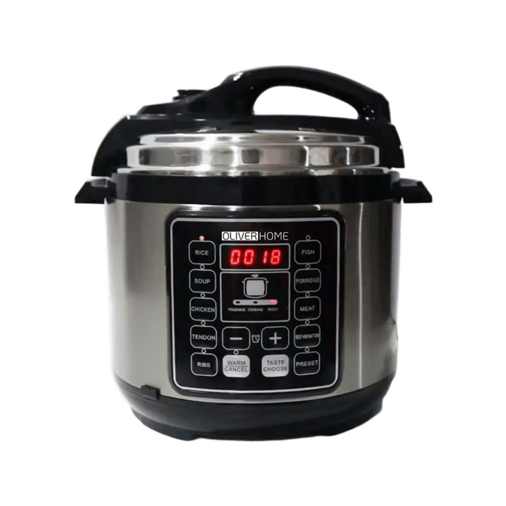 Panela De Pressão Elétrica 6L Inox Preta Digital 110V ou 220V Oliverhome