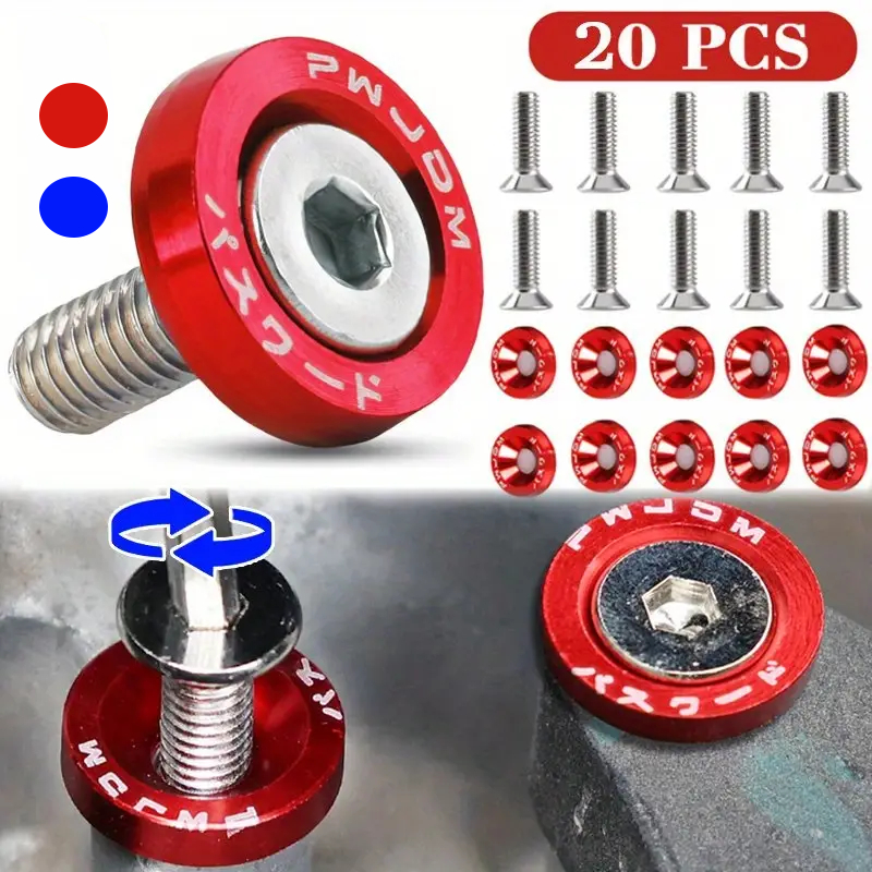 10Pcs/Pack M6 Arruelas De Alumínio Estilo JDM E Parafuso De Pára-Lamas Junta Honda Civic Integra