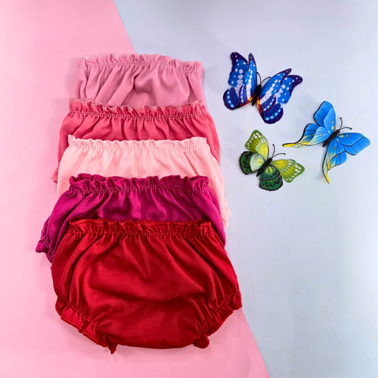 Kit 5 ou 10 Calcinha Tapa Fralda  Bebê Menina  Co