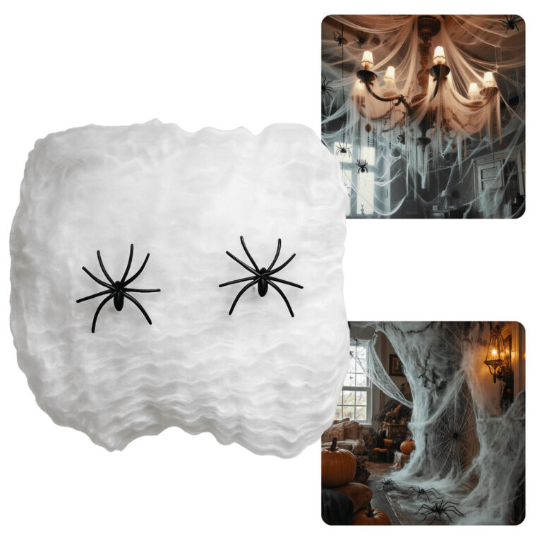 Kit 10 Teias de Aranha Artificial + 20 Mini Aranha