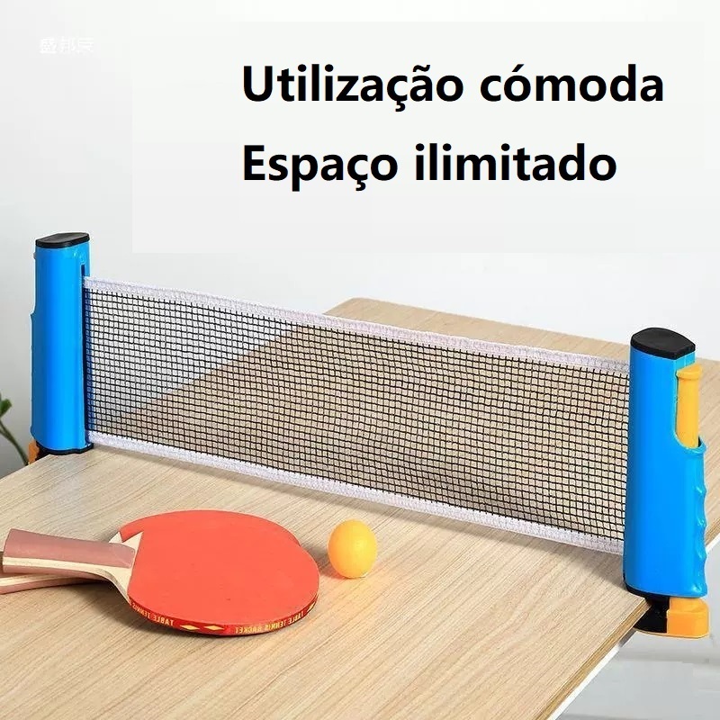 Kit de Pingue-Pongue com 3 Bolas, 2 Raquetes e Rede Ajustável – Conjunto Completo e Portátil