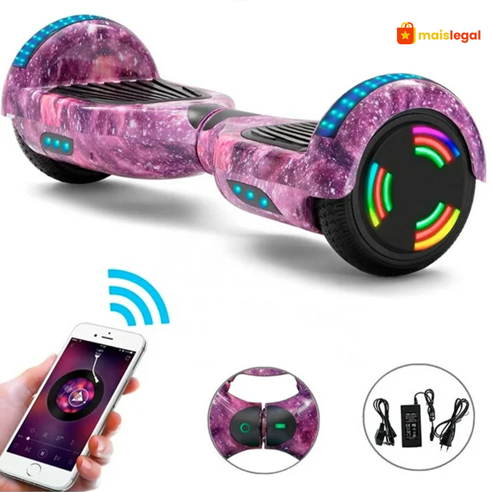 Overboard Infantil 6.5 – Skate Elétrico com Caixa de Som Bluetooth e Bateria Longa Duração