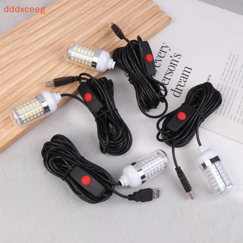[dddxceeg] 5V USB LED Luz De Pesca IP68 Isca Fish Finder Lâmpada Atrai Camarões Lula Krill 4 Cores L