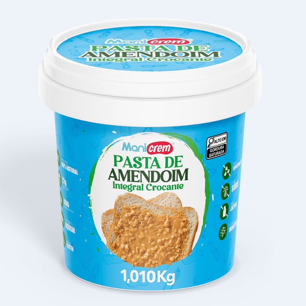 Pasta De Amendoim Integral 100% Amendoim Crocante – 1kg Manicrem
